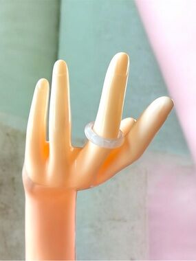 Classic Translucent Clear Quartz Ring -